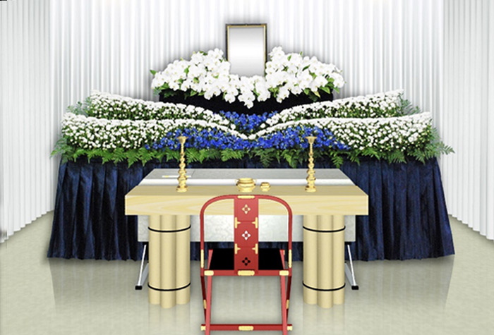 川越市立ち華葬祭の華祭壇のプランC-3の写真