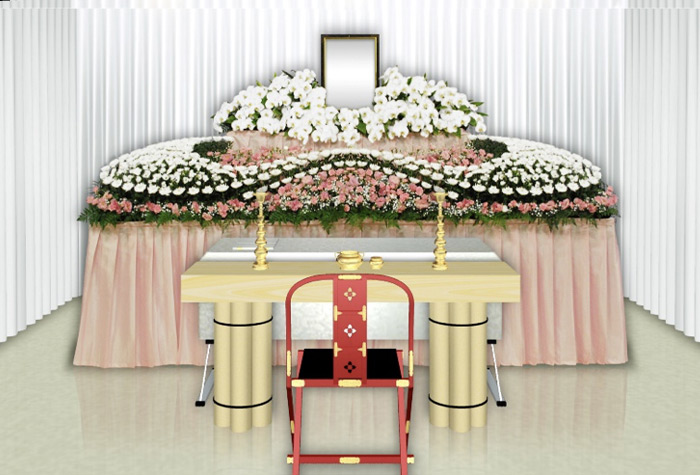川越市立ち華葬祭の華祭壇のプランC-4の写真